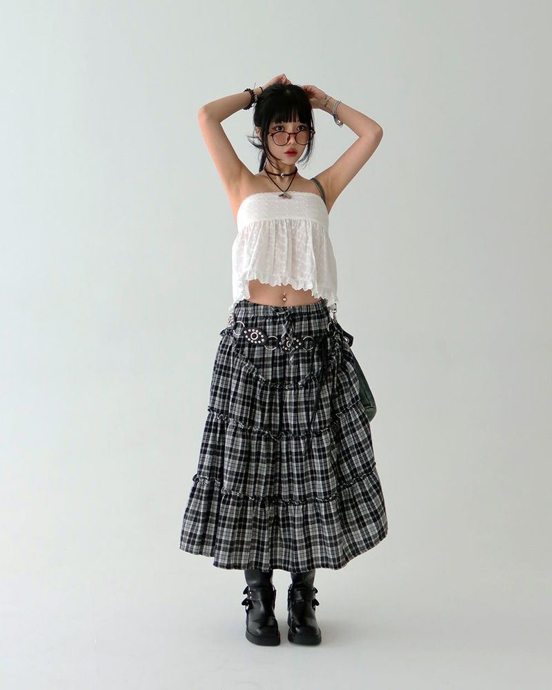 Delight-J（ディライトジェイ）の「Morigirl Vintage Checkered Long Skirt（Skirts）」