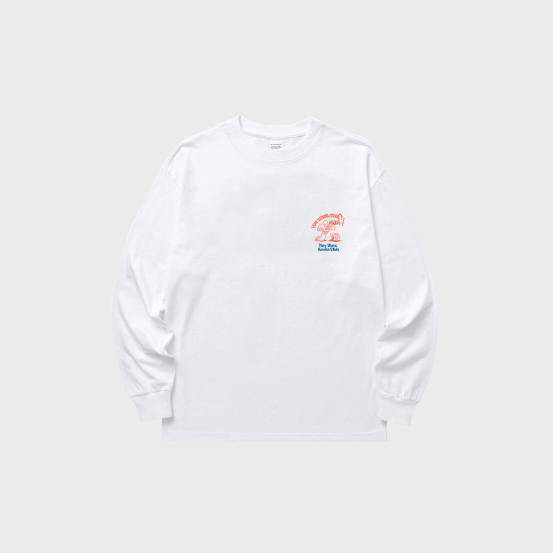 TACOS LOGO LONG SLV TEE white