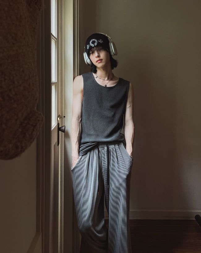 Frank pigment waffle tank top