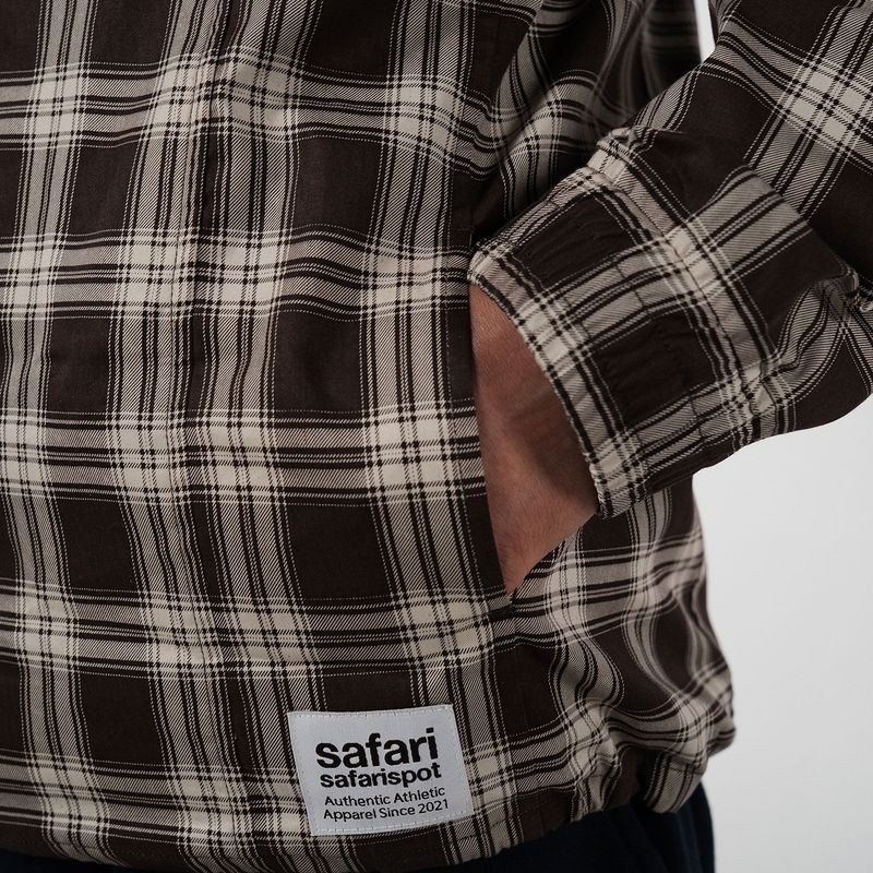 REGULAR CHECK ANORAK (BROWN)