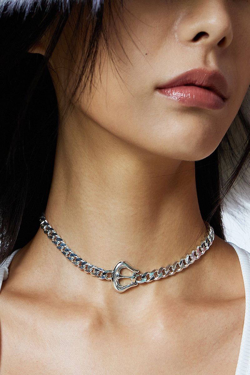 Belt Chain High Neck Choker