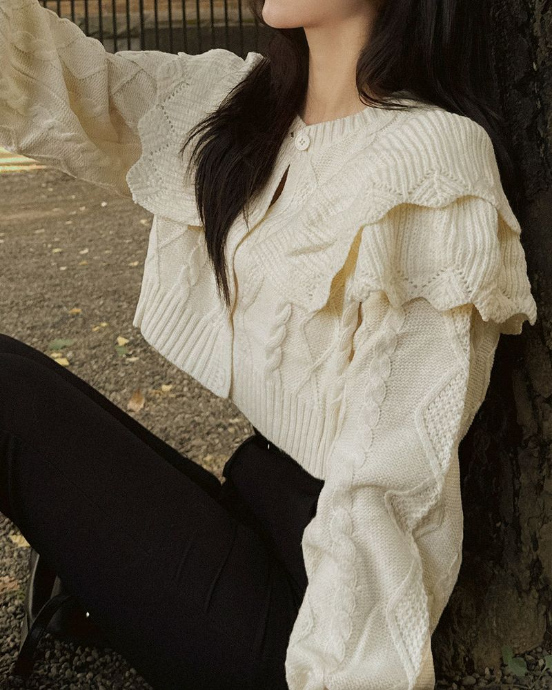 Savel frill cropped cardigan