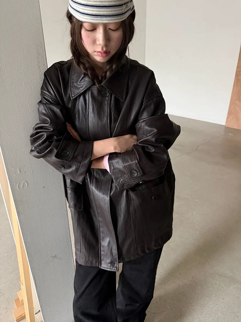 leather half jacket