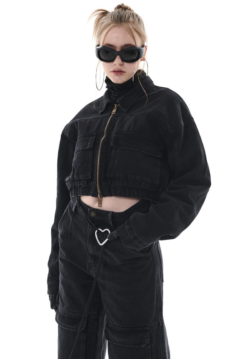 DENIM BOMBER JACKET