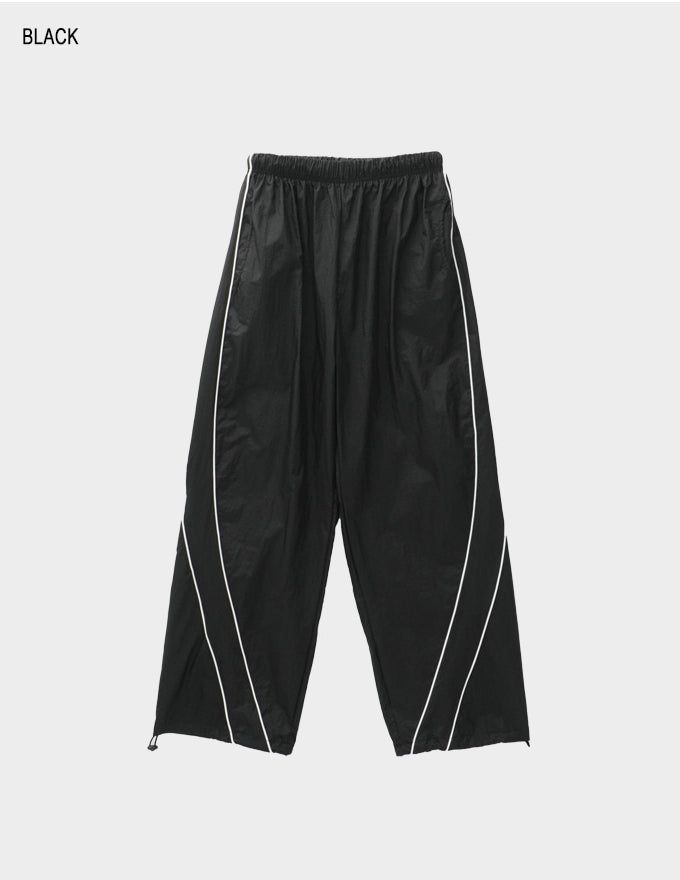 Curve line nylon pants