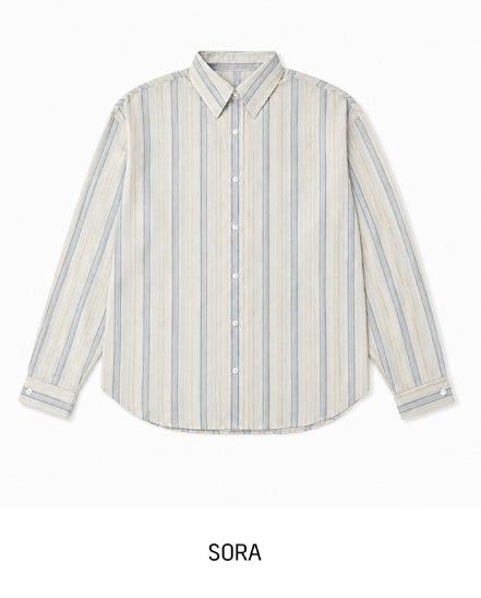 Senel Striped Over Fit Long Sleeve Shirt