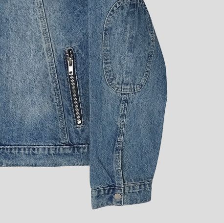 Motorick cut-out patch biker denim jacket