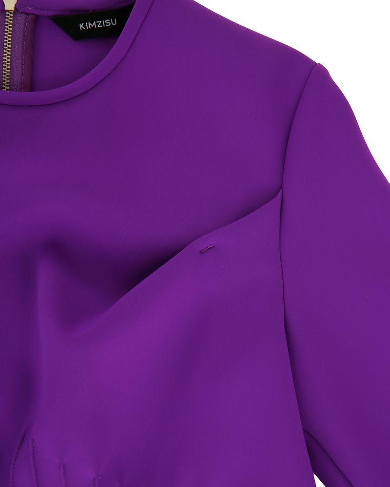 Pintuck Jersey Top _ Purple