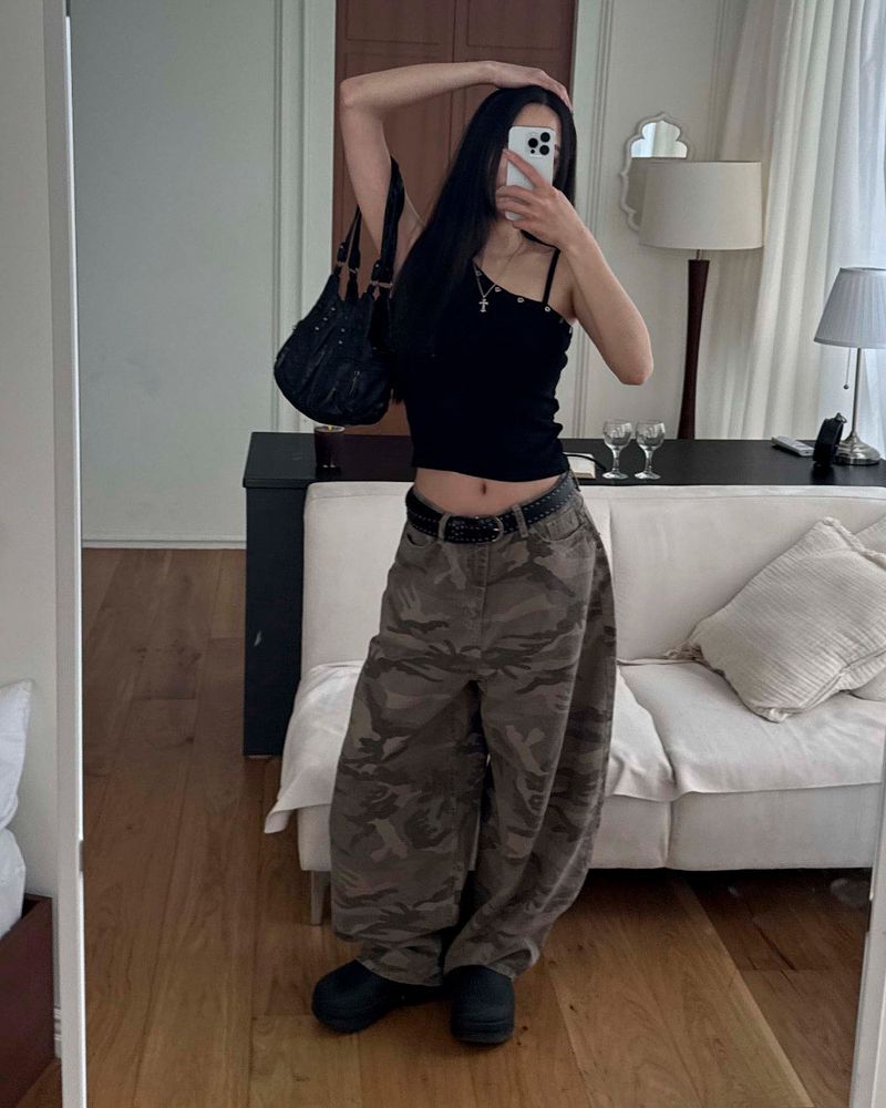 Camo cotton pants