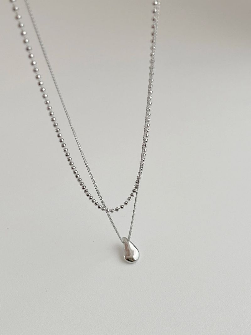Blingmoon(ブリングムーン)の「Water Drop Ball Chain Layered Necklace / Choker Drop Daily(Accessories)」