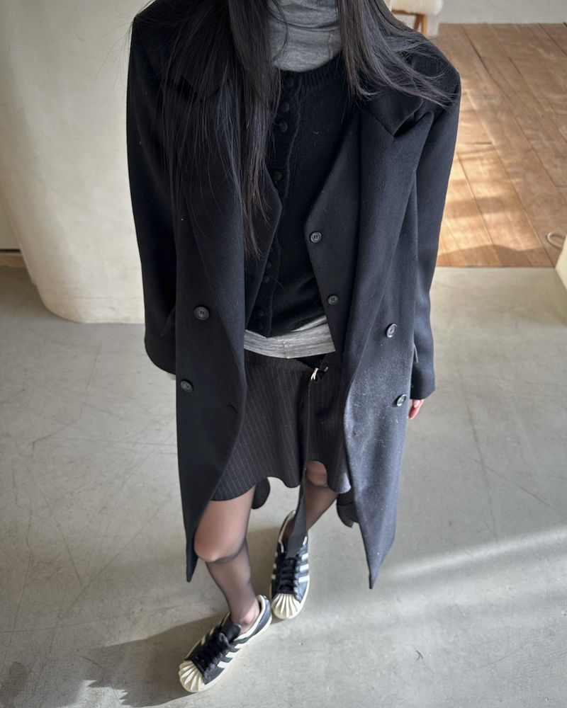 NEWALRIN Classic Long Wool Coat & Vest Set