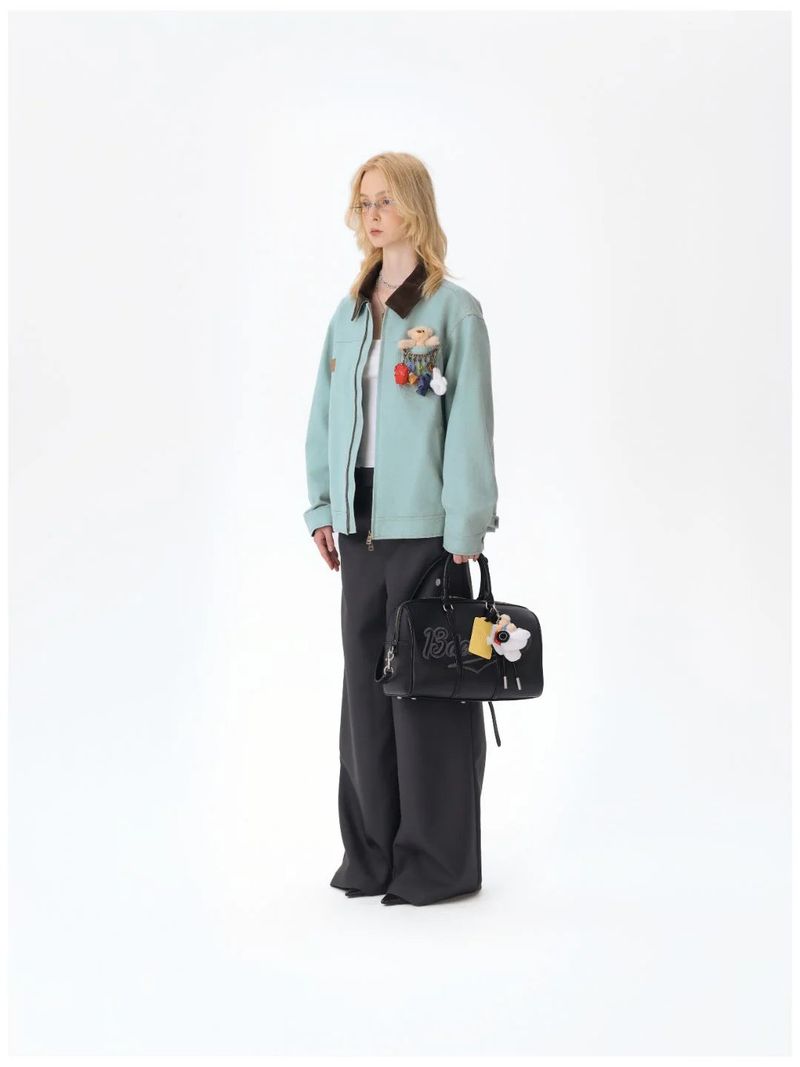 13DE MARZO Tailor Bear Hanger Cargo Jacket Blue