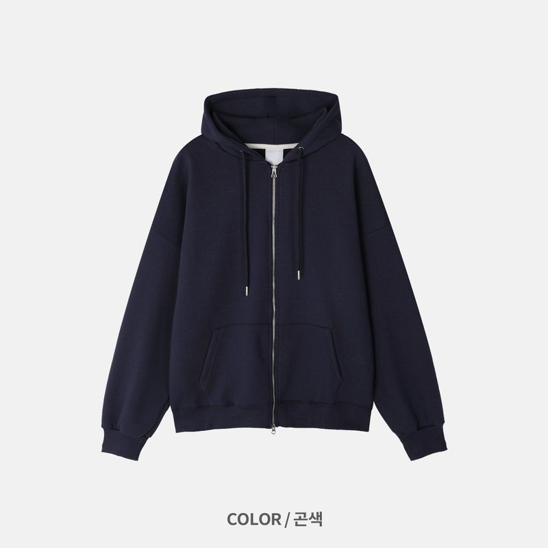 Essential Two-Way Overfit Hooded Zip-Up 12C