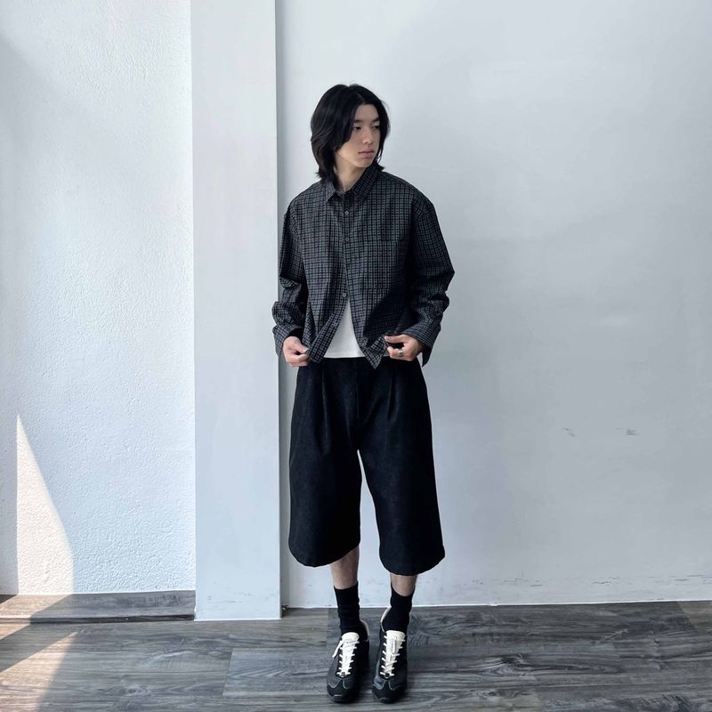 Relaxed Pocketless Check Shirt