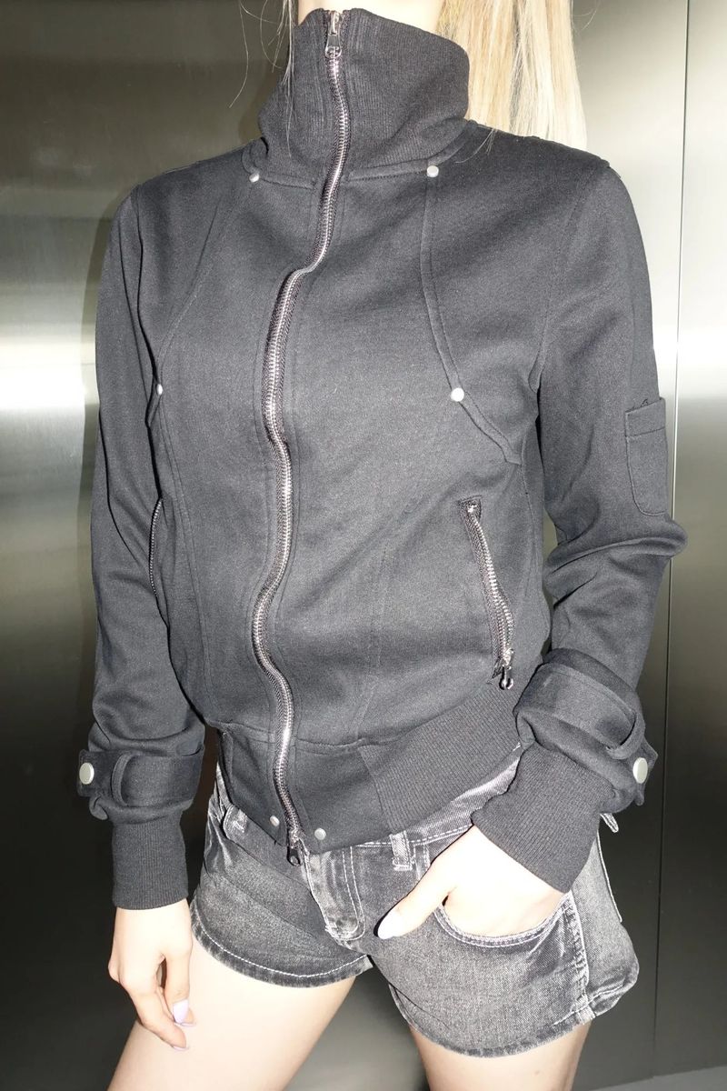 high neck stud jacket