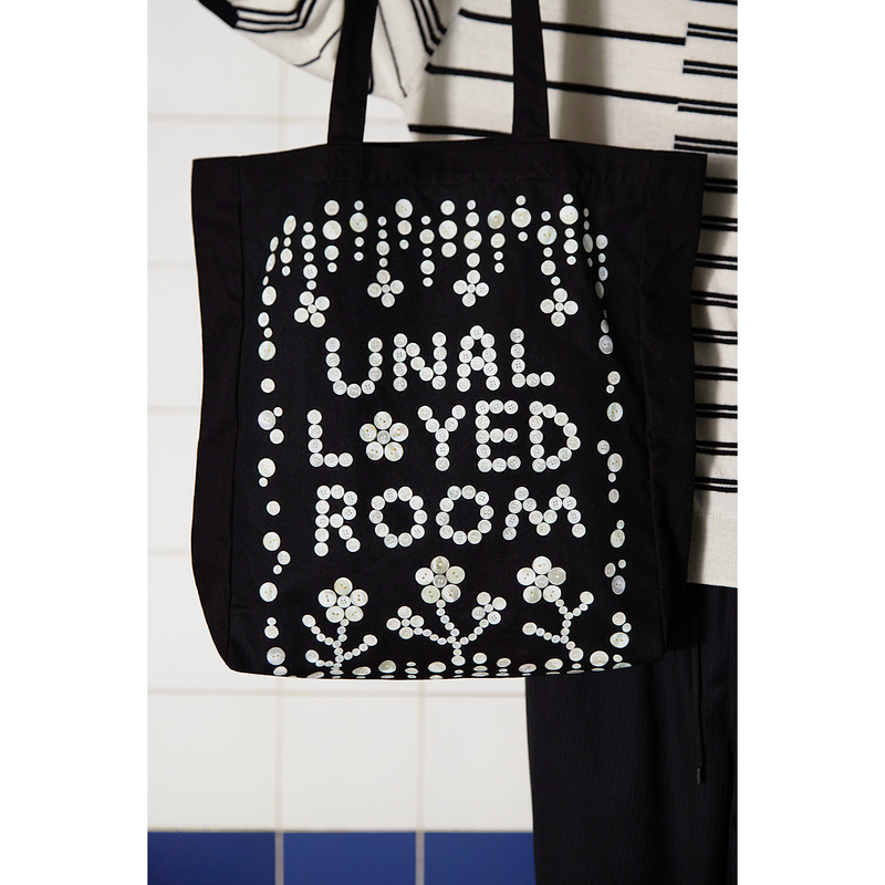 BUTTON LOGO ECO BAG / BLACK