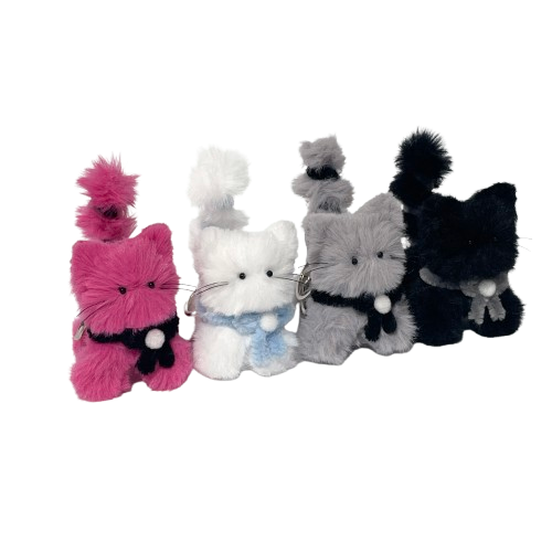 Myomyo cat keyring_magenta
