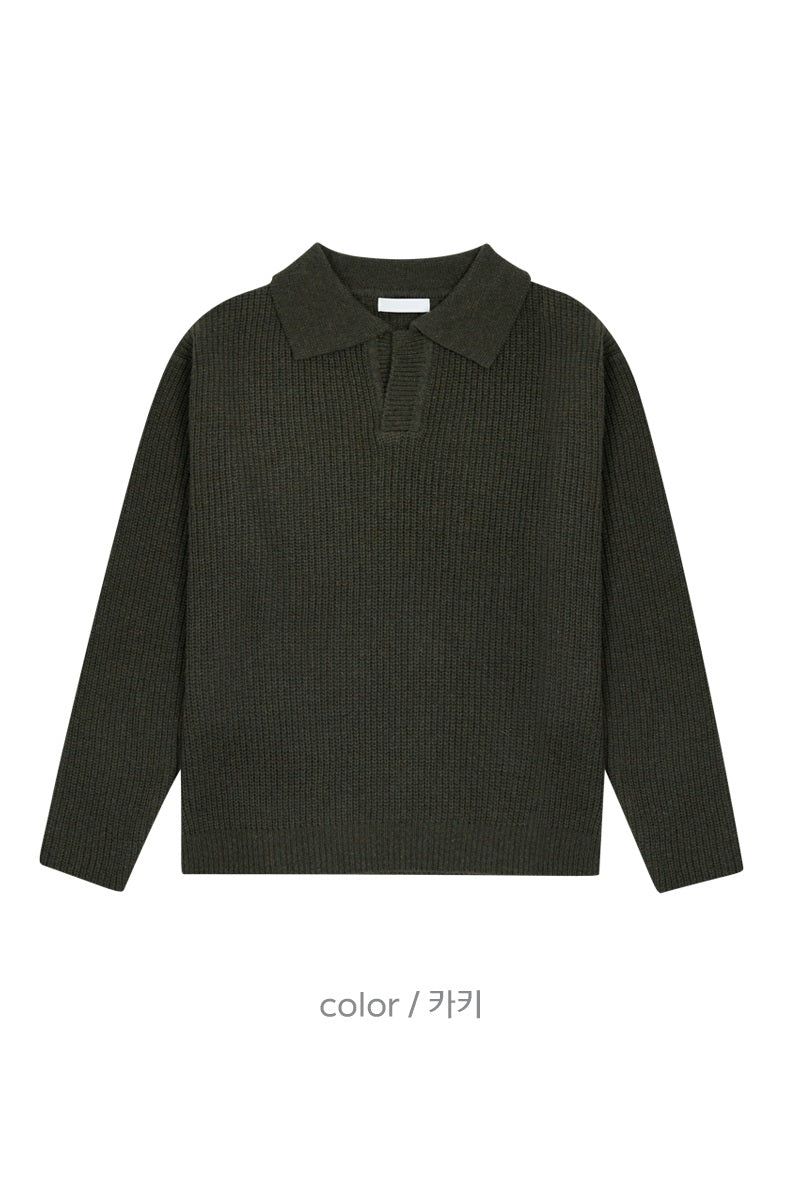 Open collar hachi knit