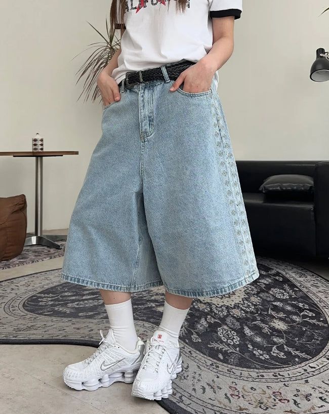 SATIIIZ（サティーズ）の「Mark Ethnic Bermuda Denim Pants（Pants）」