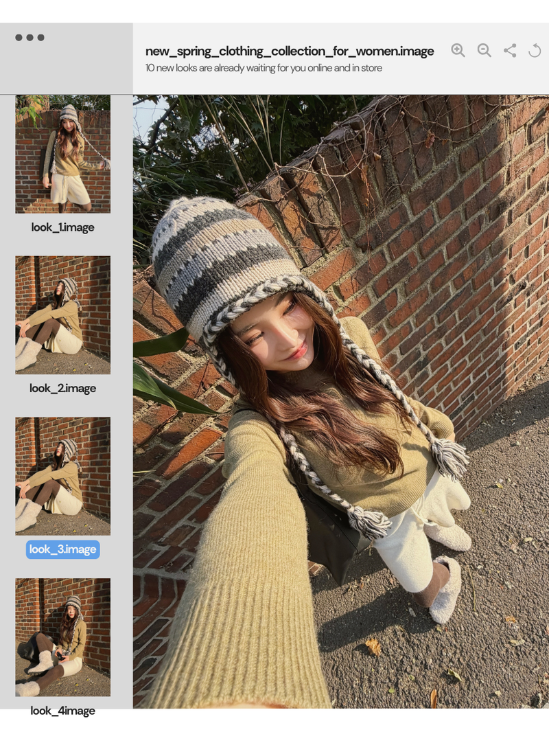 handmade stripe knit hat