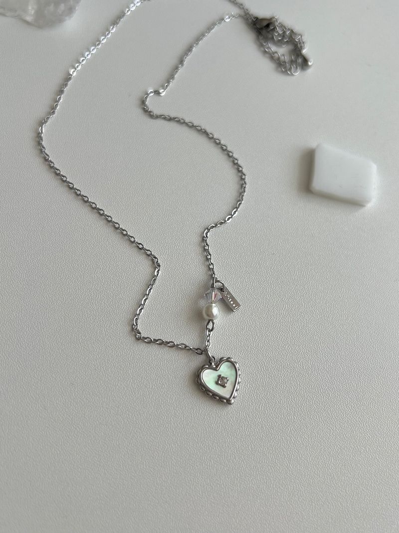 jorr innocent mother-of-pearl hearts and beads cubic star wedding look layered necklace