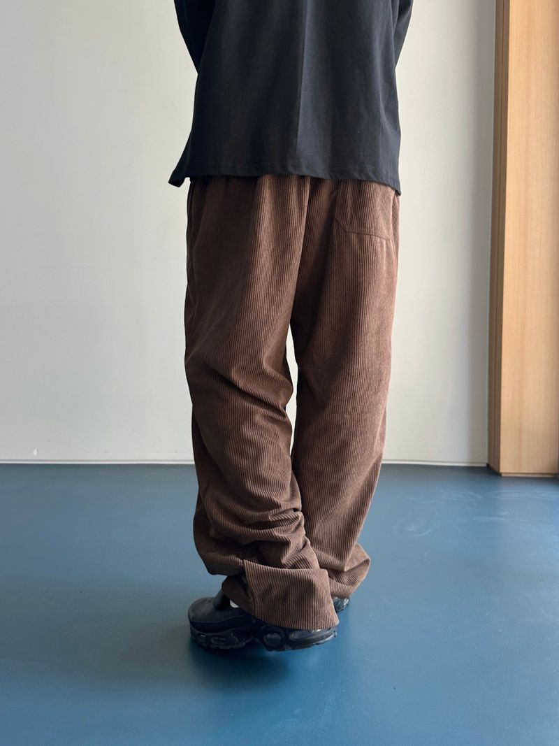 Twill Basic Golden Wide Pants 7C