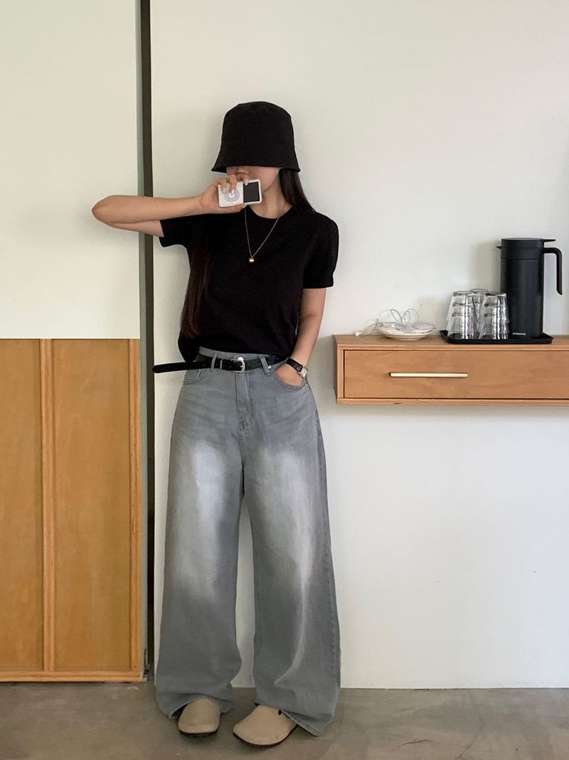 [BELLIDE MADE] アクアニューバージョンデニムワイドパンツ