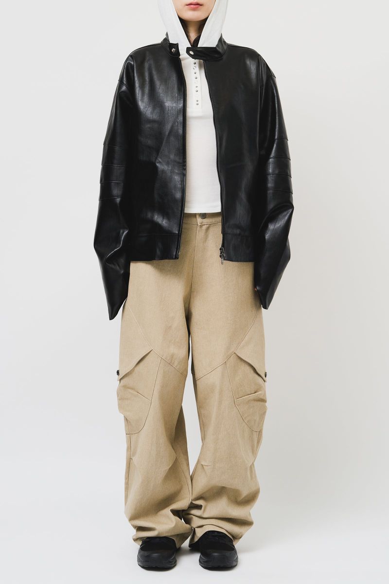 Incision Leather Jacket