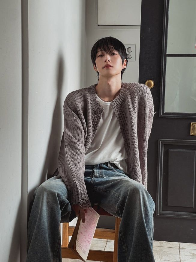 Tour Damage Overfit Cardigan