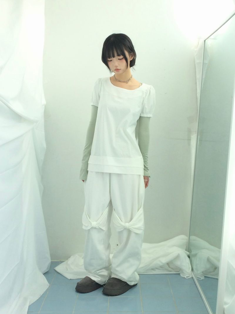ner.ui.bin（ノエビン）の「ダブルリボンニーポイントパンツ（パンツ）」