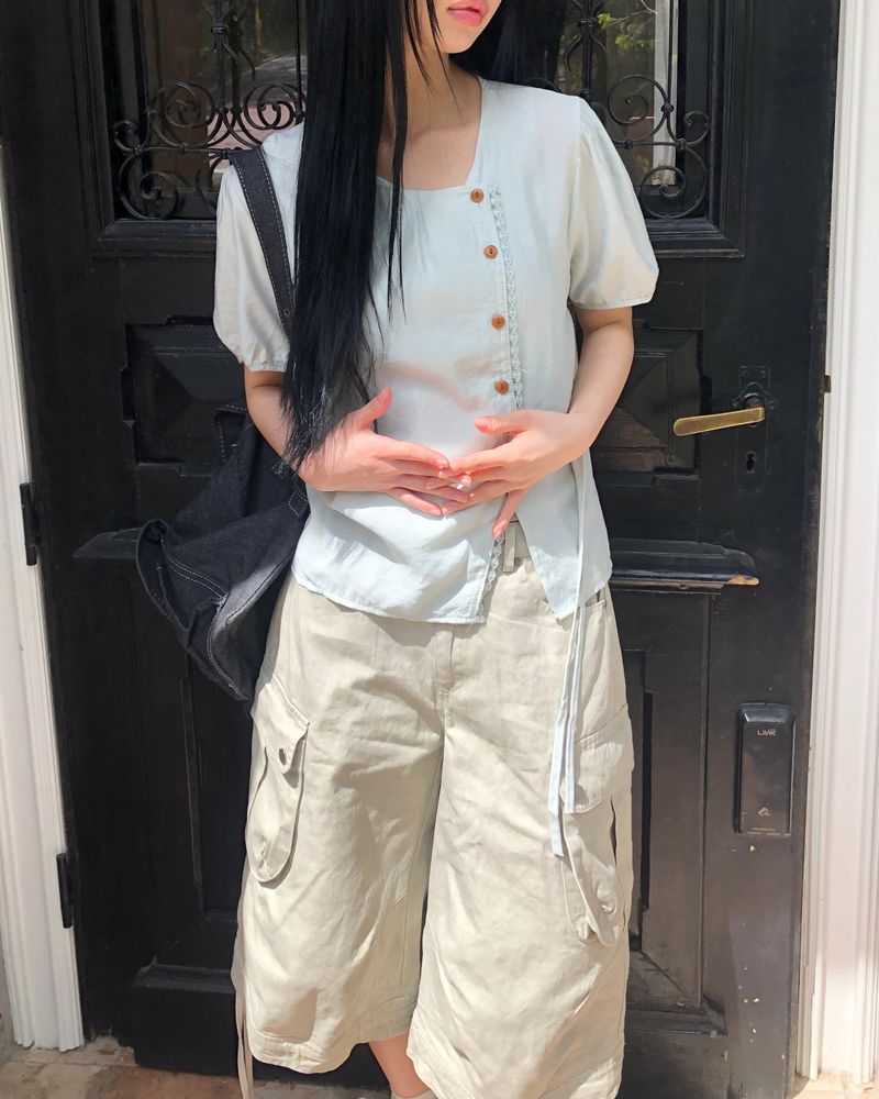 WONDER WONDER(ワンダーワンダー)の「Rameon Wrap Short Sleeve Blouse(Tops)」