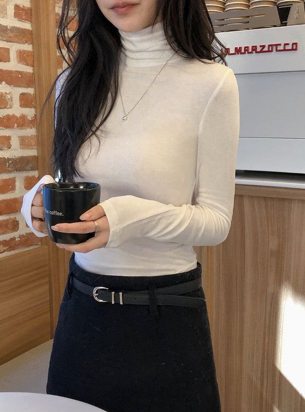 Basic Slim Fit Turtleneck T-shirt (5color)
