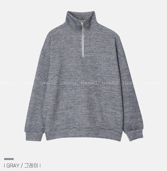 Hendes Daily Ribbed Semi-Zip Up Knit