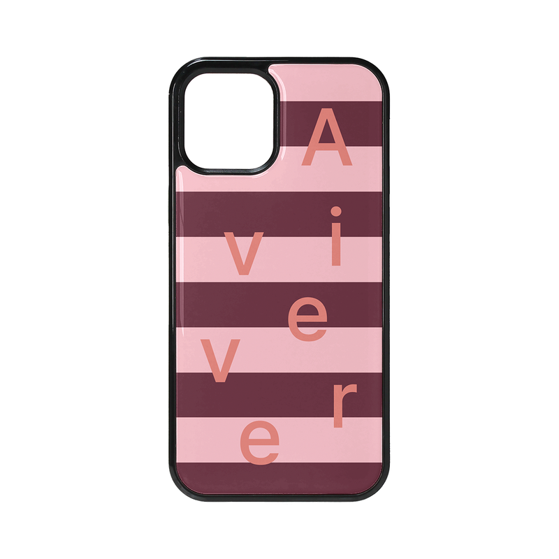 Avivere（アビベール）の「[MADE] stripe logo glass bumper case(pinkwine)（Smartphone Accessories）」