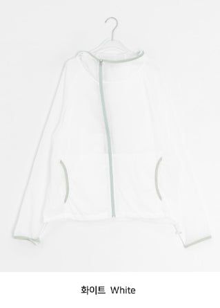 Mimove Diagonal SeeThrough Taping Summer Wind Jumper