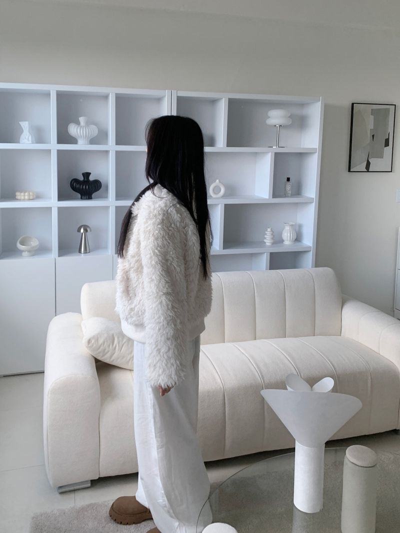 Luv Snowy Collar Fur Zip-Up Jacket