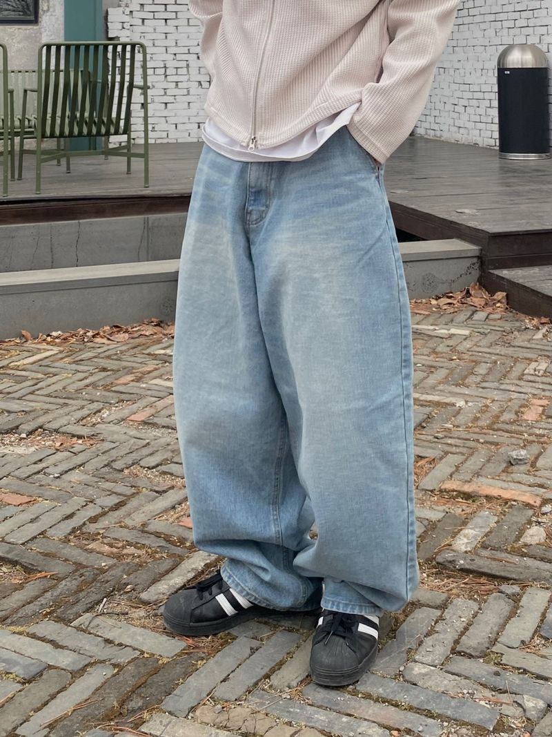 Brush denim balloon pants 2C