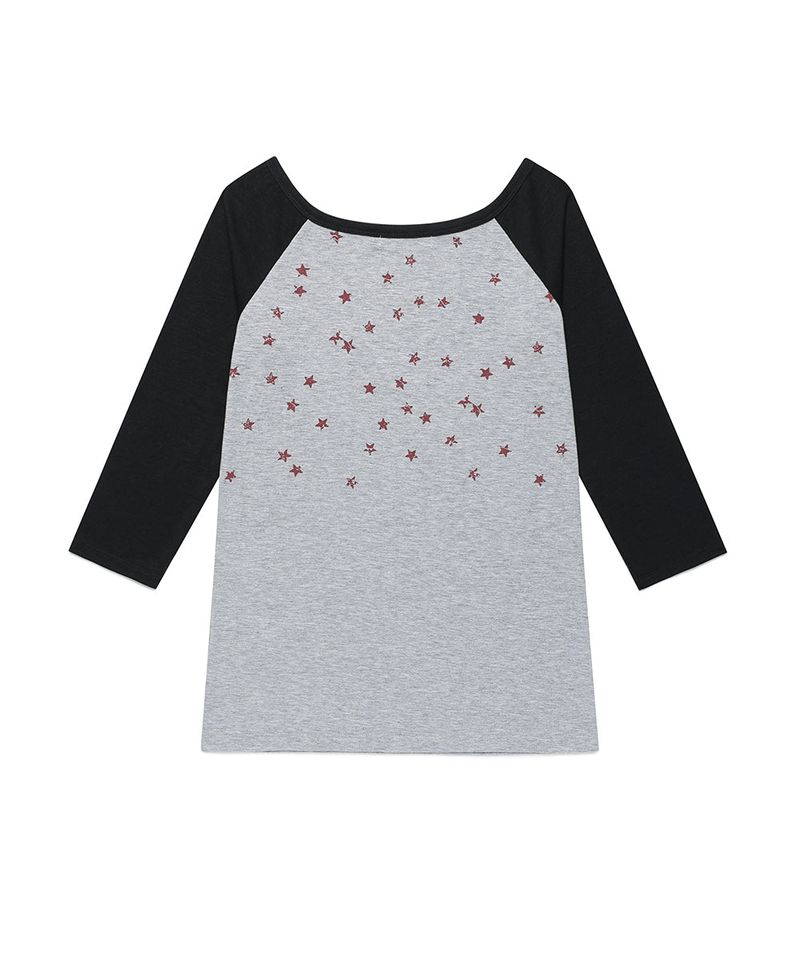 U NECK STAR RAGLAN LS TEE GREY(CV2GSFT553A)