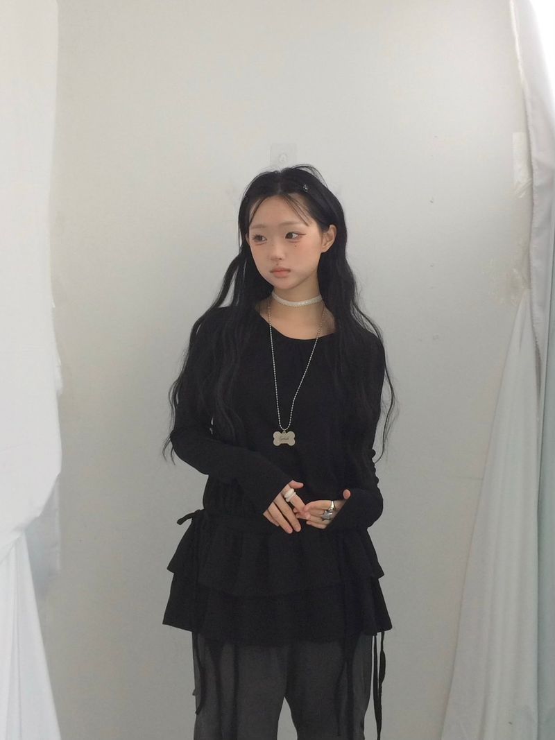 side strap frill dress