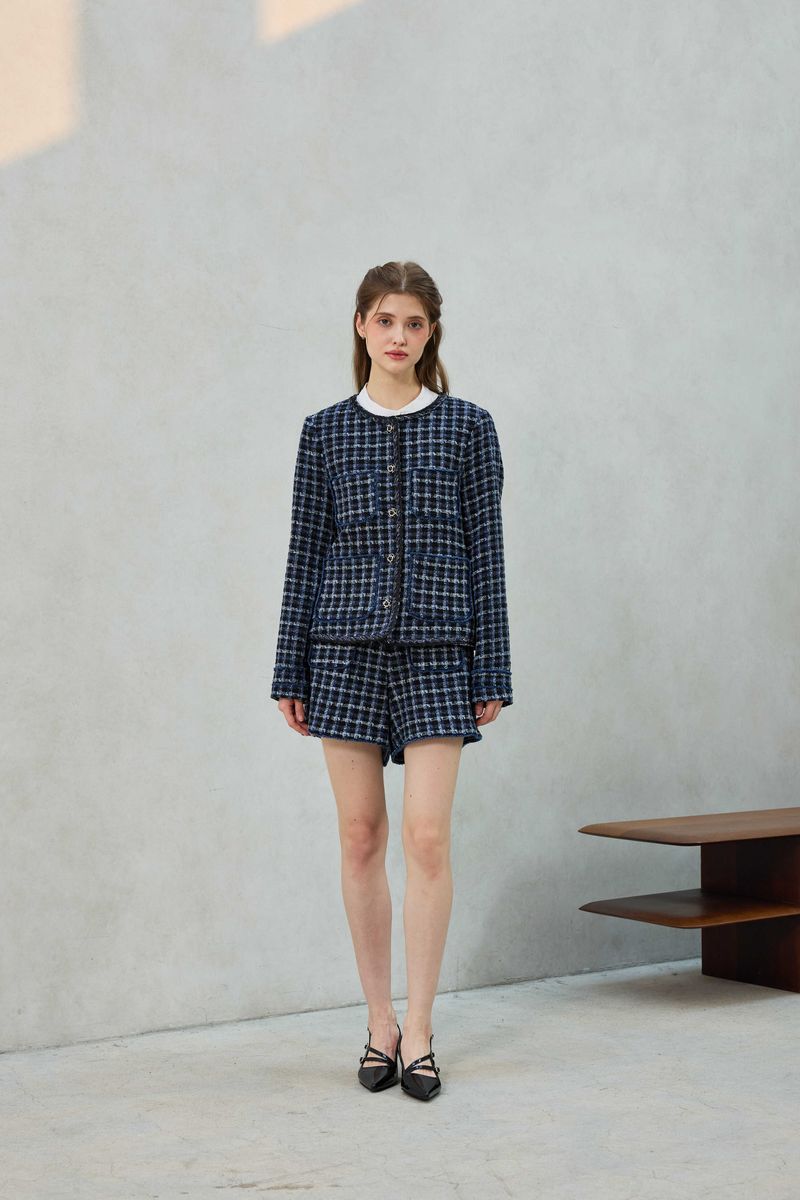 COMELY TWEED JACKET / BLACK