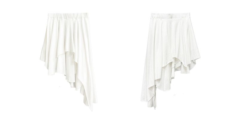  EAZY LAYERED CUT SKIRT-WHITE 