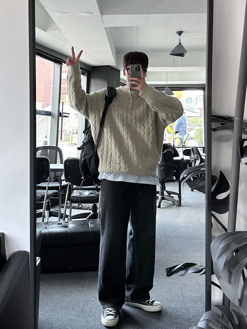 noi round button knit