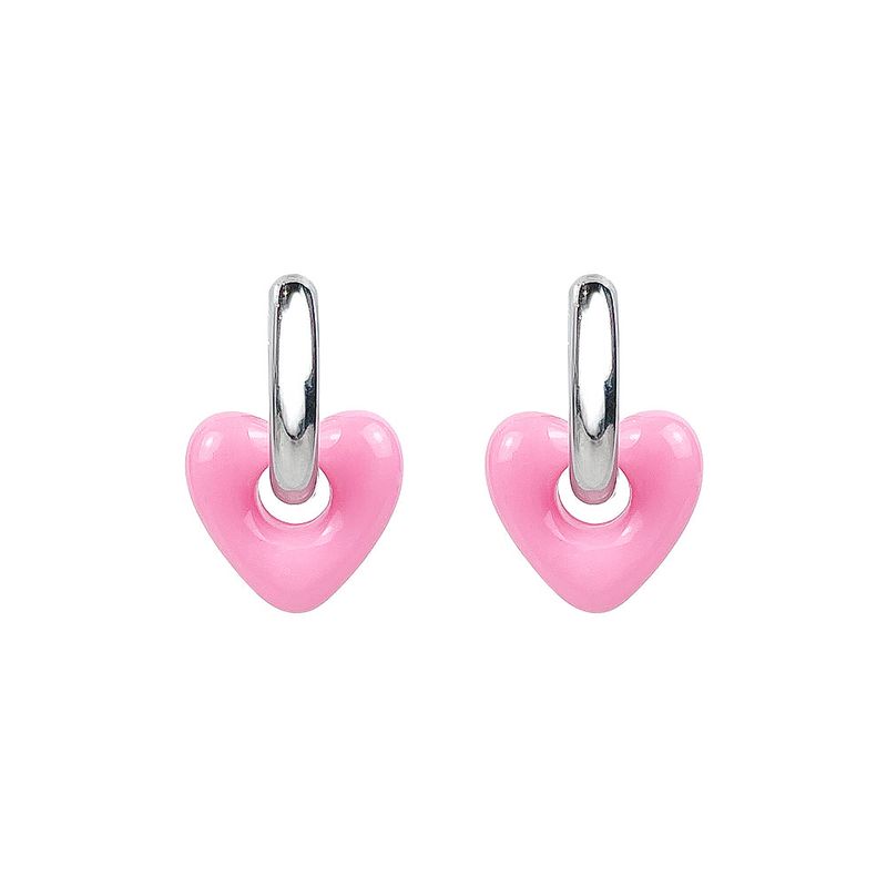Heart Beads Hoop Ring Surgical Earrings