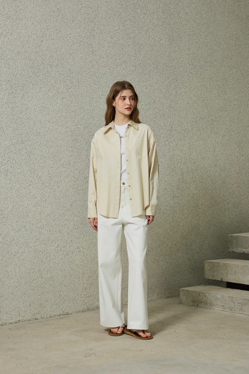 BRIGHT OVERSIZED SHIRT / BEIGE