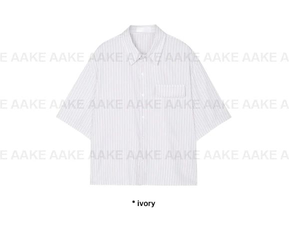 STRIPE CROP HALF SHIRT