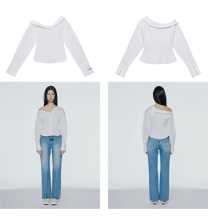 Slim-fit one-shoulder shirt