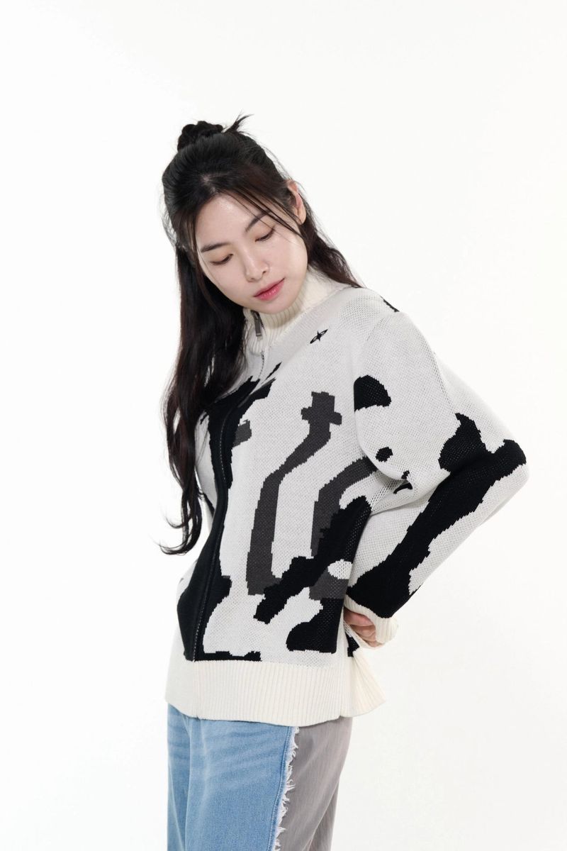 CAMOUFLAGE KNIT ZIP UP
