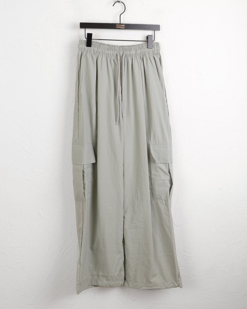Horsher rustling nylon pintuck two-way cargo pants