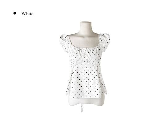 Ayu Dot Button Pintuck Blouse