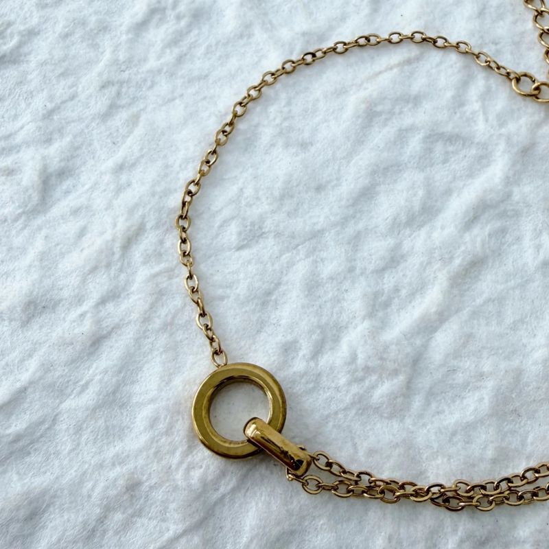 Double Chain Ring Bracelet